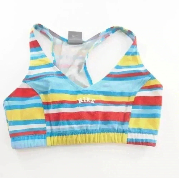Nike Vintage Multicolor Colorful Sports Bra Size Small (4-6) Girls Mesh Backing - Picture 1 of 7